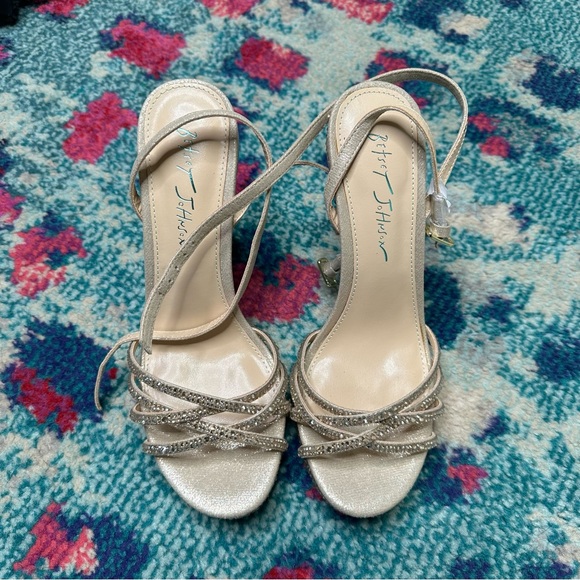 Betsey Johnson Adde Rhinestone Embellished Ankle Strap Platform Pumps - Picture 3 of 11